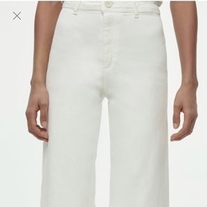 Zara marine straight jeans in white (size 6)